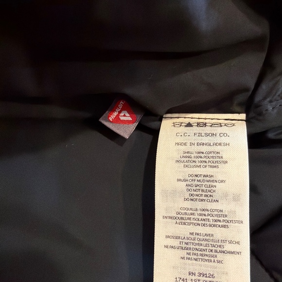 Men’s Filson Quilted Jacket XL Black - Picture 3 of 4